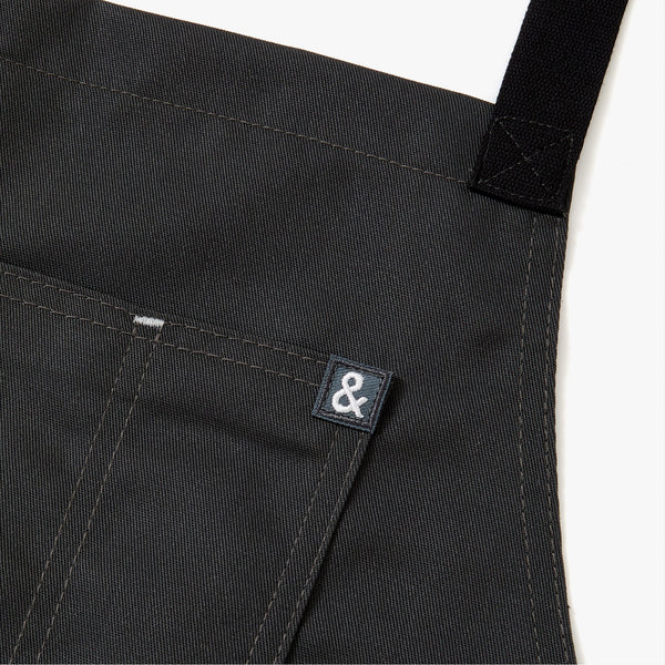 The All Day Crossback Apron - Char Grey Poly-Cotton - Hedley & Bennett ...