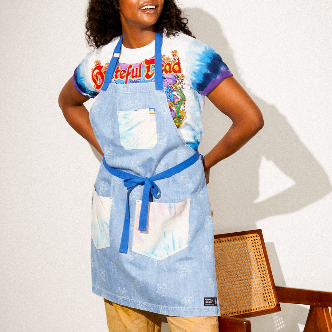 Grateful Dead x H&B Tie Dye Bears Apron | Funky Kitchen Gear | Hedley & Bennett | Essential Apron | Hedley & Bennett