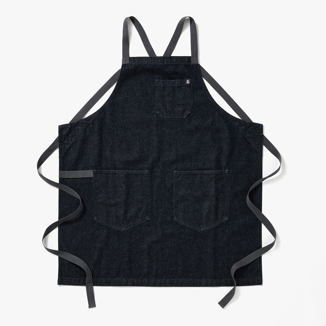 The Crossback Denim Apron - Jack Navy Denim - Hedley & Bennett For